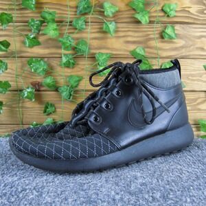 Nike Roshe One Mid Winter‎ GS Boys 6 Black Quilted Synthetic Boots Casual
